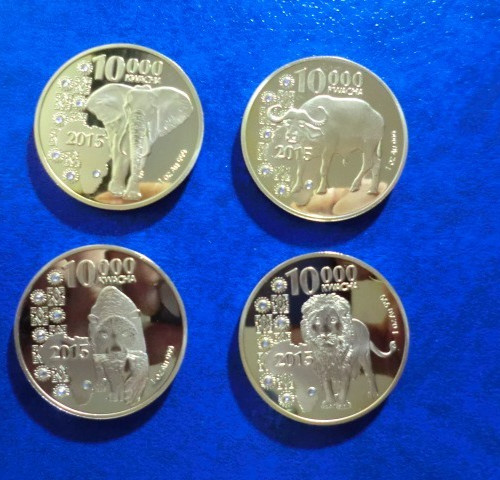 Zambia monete placcate oro - monete,
