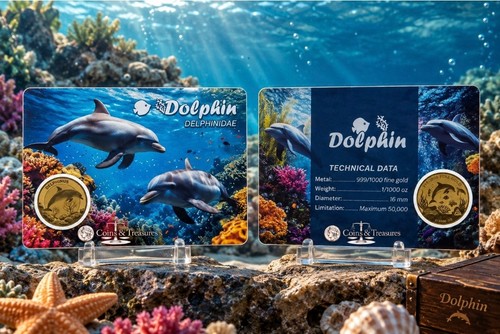 Medaglia moneta oro pesce - medaglia, d'oro