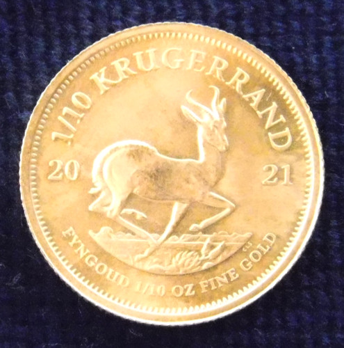 Moneta oro krugerrand 10 - d'oro, 1/10
