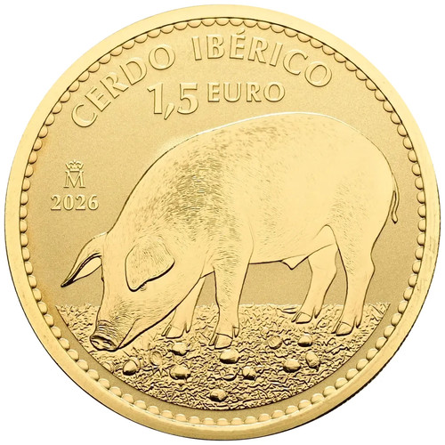 Moneta oro maiale - , iberico
